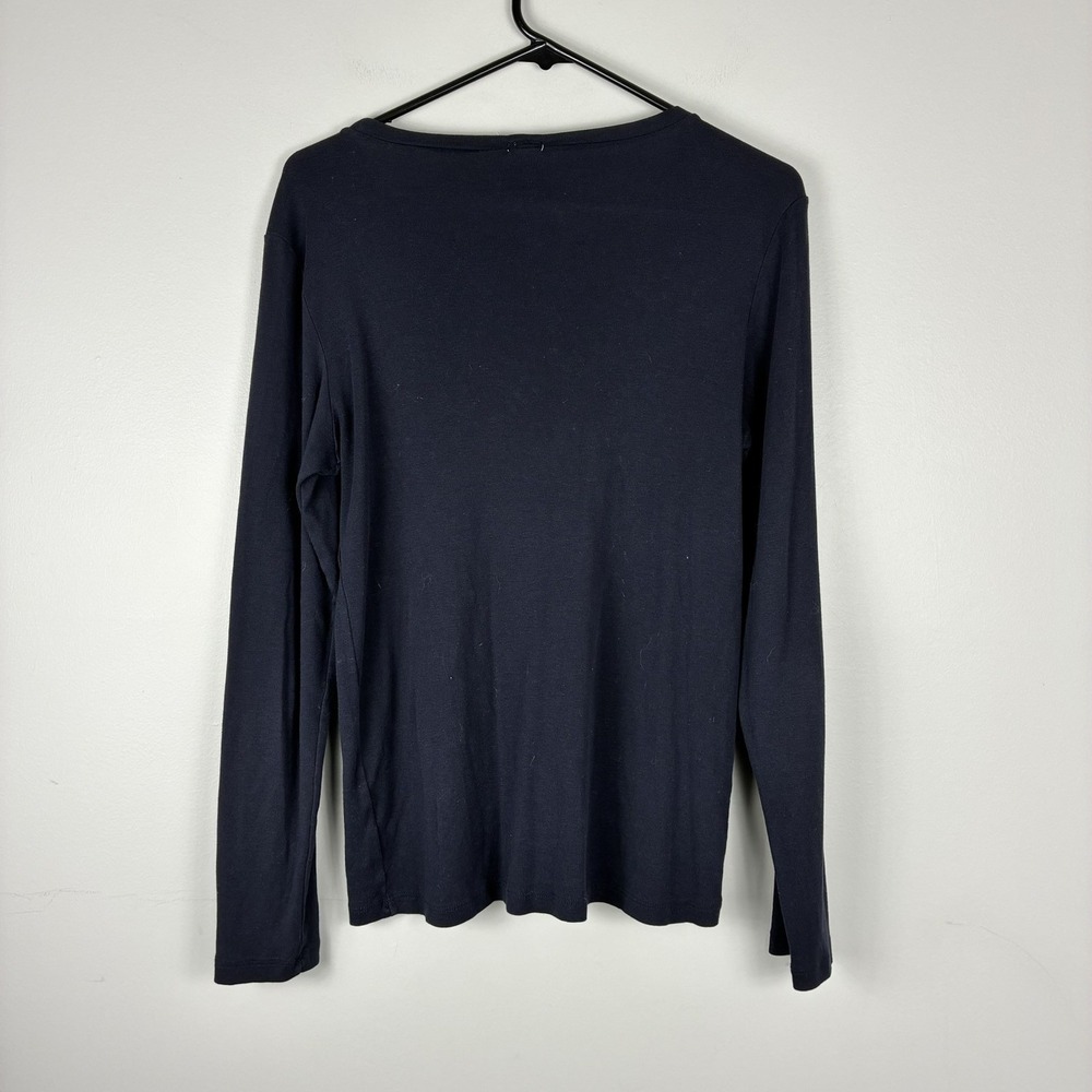 J.Crew Women's XL Black Long Sleeve Crewneck Top Pullover Layering Tee Casual